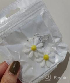 img 7 attached to 🌼 YOOE Daisy Earrings: Acrylic Yellow Flower Dangle Earrings for Women - Wild Lily Petals Hawaii Plant