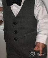 img 1 attached to WESIDOM Infant Boy Tuxedo Jumpsuit Set 3Pcs - Long Sleeve Gentleman Wedding Outfit With Vest Coat & Beret Hat review by Broderick Cash
