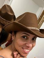 img 1 attached to Lisianthus Wide Brim Felt Cowboy Hats With Belt For Men & Women - Perfect For Outdoor Adventure! review by Derrick Shaw