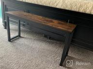 img 1 attached to Industrial Style Dining Benches - Set Of 2, Durable Metal Frame, Perfect For Kitchen, Dining Room, Or Living Room, Rustic Brown Finish By HOOBRO BF01CD01 review by Russell Smith
