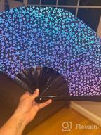 img 1 attached to Large Reflective Foldable Hand Fan For Raves And Festivals - Perfect For Women, Men And Drag Queens - Lightning Design - Ideal For EDM, Parties, Performances And More - By OMyTea review by Maurice Rivera