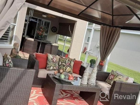 img 1 attached to 🏡 YOLENY 12'x12' Hardtop Gazebo with Polycarbonate Roof, Aluminum Frame and Curtains - Ideal Sunshade for Garden, Patio, Lawns review by Giovanni Glenn