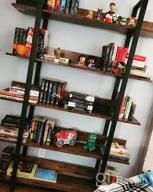 img 1 attached to Tribesigns 5 Tiers Bookcase, 5-Shelf Industrial Style Etagere Bookcases And Book Shelves, Metal And Wood Free Vintage Bookshelf With Back Fence, Rustic Brown review by Ron Kishore