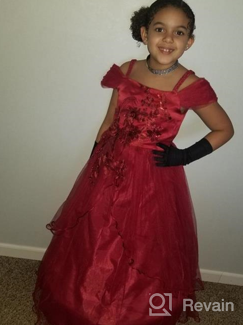 img 1 attached to Stylish NNJXD Embroidery Strapless Shoulder Princess Girls' Clothing – Perfect for Fashionable Princesses! review by Tracy Lazalier