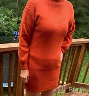 img 1 attached to Caracilia Ribbed Knit Turtleneck Mini Dress With Puff Sleeves For Women review by Josefina Rodriguez
