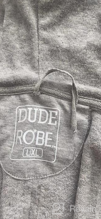 img 1 attached to Stay Cozy and Stylish with the DudeRobe Men's Hooded Robe Shark review by Hector Sosa