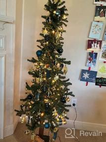 img 6 attached to Набор 76-каратных золотых небьющихся елочных украшений - рождественские декоративные подвесные шары