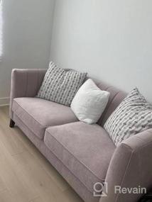 img 5 attached to Серый бархатный современный диван середины века с стеганой спинкой и подлокотниками - 82 "W Couch для гостиной