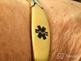 img 5 attached to Стильный медицинский браслет из нержавеющей стали для женщин - Бесплатная гравировка в комплекте - LinnaLove Fashion Shiny Medical Alert Bracelet