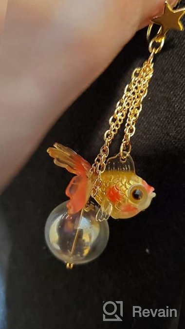 img 1 attached to DAMLENG Funny Cute Acrylic Resin Simulation Fish in Bag Dangle Earrings - Unique and Lightweight Goldfish Dangle Drop Earrings. Perfect Jewelry Gift for Girls and Women. review by Jeremy Gorsage