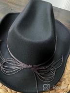 img 1 attached to Lisianthus Wide Brim Felt Cowboy Hats With Belt For Men & Women - Perfect For Outdoor Adventure! review by Steven Thelin