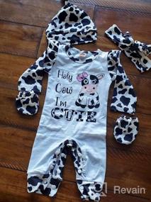 img 6 attached to Newborn Girl Romper With Letter Print Bodysuit, Jumpsuit, Hat, And Headband - Complete Coming Home Outfit Set By GRNSHTS