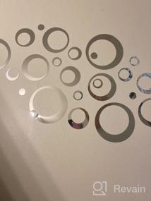 img 6 attached to Набор из 28 серебряных круглых наклеек на стену для самостоятельного украшения гостиной/спальни с зеркальной отделкой - Aooyaoo Solid Circles