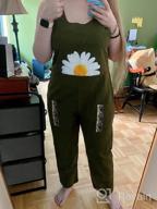 img 1 attached to Women'S Cotton Linen Overall Jumpsuit - Gihuo Flower Print Loose Fit Bib review by Charles Mcneil