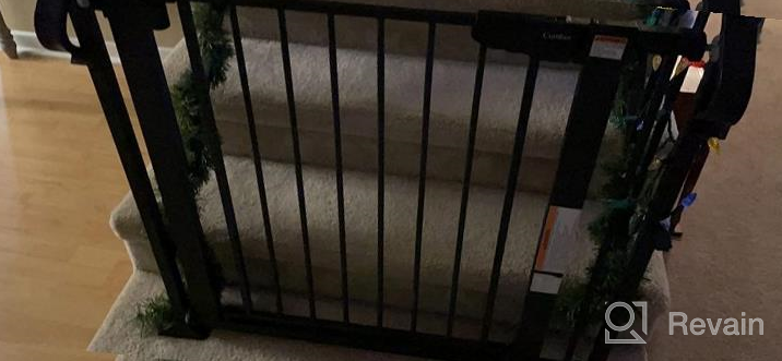 img 1 attached to Extra Tall And Wide Auto Close Safety Baby Gate By Cumbor - Award Winning Child Gate For Doorways, Stairs, And House With Easy Walk Thru Durability - Gray review by Scott Yenson