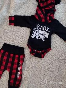img 6 attached to Plaid Letter Print Hooded Long Sleeve Top + Long Pants Set For Newborn Baby Boys - Perfect For Fall And Winter Outfits