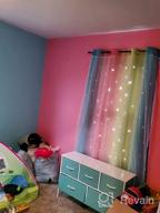 img 1 attached to Anjee Star Curtains For Kids 2 In 1 Double Layer Blackout Curtains Grommets Top Star Cutout Ombre Rainbow Curtains Sheer For Living Room Girls Bedroom 2 Panels In 52 X 84 Inch, Pink And Yellow review by Juan White