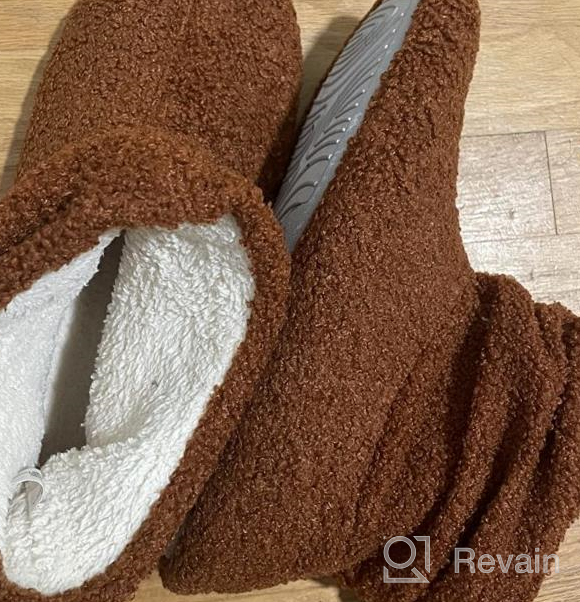 img 1 attached to 👢 LongBay Women's Cozy Fur Bootie Slippers with Curly Fleece Lining, Plush Memory Foam, and Comfy House Shoes review by Isaac Ismail