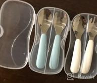 img 1 attached to BPA Free Kirecoo 2 Set Toddler Utensils, Stainless Steel Forks And Spoons Flatware Set With Travel Carrying Cases For Self Feeding - White & Pink review by Michael Shim