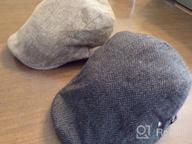 img 1 attached to Men'S Herringbone Tweed Wool Blend Newsboy Flat Ivy Cabbie Driving Cap (2 Pack) review by Dave Butler