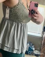 img 1 attached to Stylish Lace V-Neck Chiffon Cami Tank Top With Spaghetti Straps - Sleeveless Women'S Shirts By Feager review by Scott Bradford