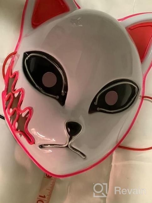 img 1 attached to LED Scary Purge Mask For Halloween Cosplay, Masquerade Parties And Gifts - AnNido Halloween Costume For Men, Women, And Kids review by Emily Morgan