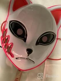 img 6 attached to Светодиодная страшная очищающая маска для Хэллоуина, косплея, маскарадных вечеринок и подарков - Костюм на Хэллоуин AnNido для мужчин, женщин и детей