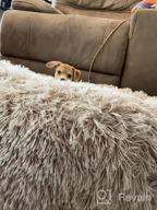 img 1 attached to Topmart Plush Calming Dog Bed: Anti-Anxiety Donut Cuddler For Small Dogs And Cats, Washable Faux Fur Cat Bed, 23" X 23" - Beige review by Mike Wachtel
