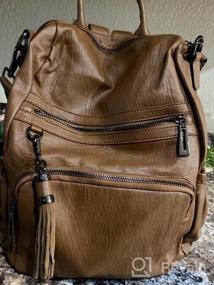 img 7 attached to Vegan Leather Designer Women'S Backpack Purse: Fashionable Rucksack Convertible Into Shoulder Bag With Tassel For Travel