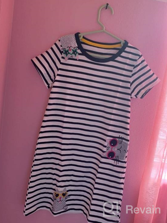 img 1 attached to SHOOYING Girls Dresses: Stylish Short Sleeve/Long Sleeve Casual Cotton Tshirt Dresses review by Elizabeth Sheldon