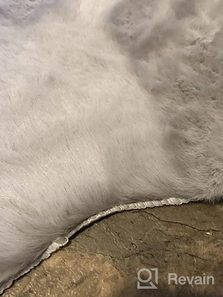 img 1 attached to Rainlin Ultra Soft Faux Sheepskin Rug: Modern Fluffy 2X3 Shaggy Mat For Bedroom, Living Room, Sofa And Chair, Non-Slip White Cover Cushion review by Michael Domus