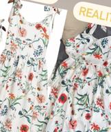 img 1 attached to PopReal: Adorable Shoulder Straps Bowknot Sundress for Girls review by Matt Travers
