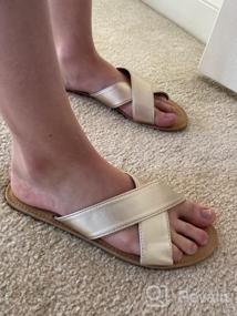 img 5 attached to Женские сандалии на плоской подошве с открытым носком, повседневные летние модные сандалии без шнуровки от LUFFYMOMO