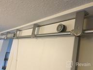 img 1 attached to DIYHD Stainless Steel Sliding Barn Door Kit With Concentric Circles Roller, Ceiling Mount Hardware, 8Ft Track Length, Single Door review by Jeff Robeson