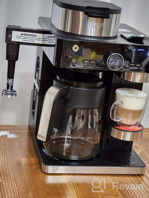 img 1 attached to Ninja CFN601 Espresso & Coffee Barista System, Single-Serve Coffee & Nespresso Capsule Compatible, 12-Cup Carafe, Built-In Frother, Espresso, Cappuccino & Latte Maker, Black & Stainless Steel review by Eddie Kittylovin