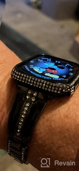 img 1 attached to Sparkling Silver Surace Apple Watch Case 40mm - Series 6/5/4/3/2/1 Bling Cover with 200+ Crystal Diamonds for 38mm-44mm Sizes review by Mike Weaver