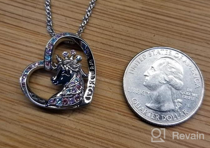 img 1 attached to Sparkle with UNGENT THEM Magical Unicorn Necklace for Girls - Crystal Heart Pendant for Enchanting Unicorn Jewelry Gifts; Perfect for Daughter, Granddaughter, Niece | Ideal for Birthdays and Christmas! review by Dionne Powers