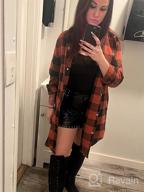 img 1 attached to Women'S Color Block Plaid Shacket Jacket V Neck Button Down Blouse Tops Flannel Shirt Jackets Coats review by Tim Harris