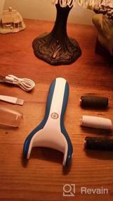 img 6 attached to Blue Electric Foot Scrubber Pedicure File - Waterproof Callus Remover For Hard Skin & Dead Skin On Heels, 3 Roller Heads Included!