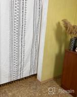 img 1 attached to ARTBECK Boho Cotton Linen Curtains With Tassels: Geometric Semi-Blackout Print Farmhouse Bohemian Window Drapes For Living Room, 1 Panel review by Vladimir Castillo