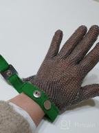 img 1 attached to ThreeH Steel Mesh Safety Gloves For Kitchen, Oyster Shucking, Meat Cutting And Wood Carving - GL08 L review by Jorge Toussaint