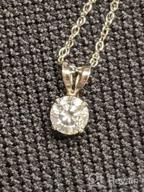 img 1 attached to 14K Gold 1/3 Ct Diamond Round-Cut Natural Solitaire Pendant Women'S Necklace 18" Chain review by Scott Bailey