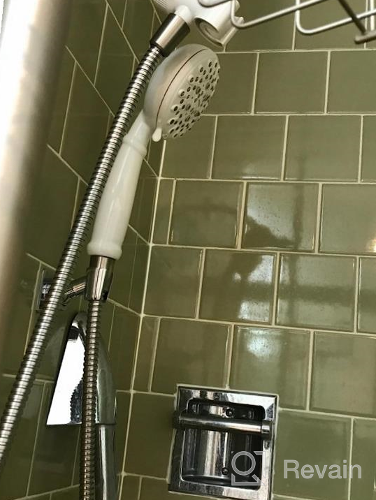 img 1 attached to Adjustable Handheld Shower Bracket With Brushed Brass/Gold Finish - No Drill Installation Required review by Brandon Havlicek