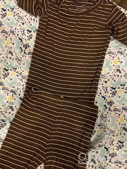 img 1 attached to Kids Pajama Set - Stripe Pattern, Snug Fit Ribbed Sleepwear For Baby Boys Girls Toddlers, Daily Life Style review by Pamela Moody