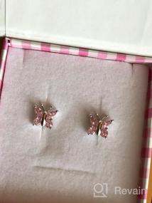 img 5 attached to 925 Sterling Silver CZ Butterfly Screw Back Earrings for Girls - Safe, Stunning & Fashionable Studs!