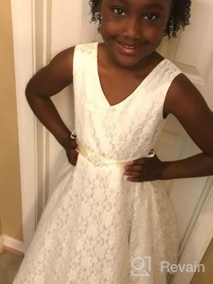 img 1 attached to Bow Dream Elegant V-Neck 🌸 Sleeveless Flower Girl Dress with Lovely Lace review by Kristina Perez