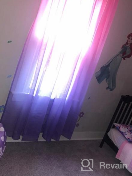 img 1 attached to Beautiful WONTEX 2-Tone Ombre Sheer Curtains For Bedroom/Living Room - 52X84 Inch, Pink & Purple Privacy Filtering Voile Gradient Set Of 2 Panels review by Richard Ahmar