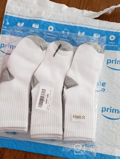 img 1 attached to 🧦 Jamegio Kids' Crew Socks 6/12-Pack - Cotton Athletic Socks for Boys and Girls review by Keith Wachtel