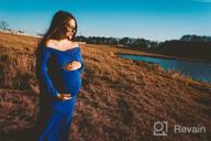 img 1 attached to Elegant Maxi Maternity Dress With Ruffles And Stretchy Slim Fit - Perfect For Photography Shoots review by Missy Yang