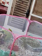 img 1 attached to Portable And Breathable Pet Playpen For Small Animals - Perfect For Guinea Pigs, Rabbits, Hamsters, & More! review by Elizabeth Shelton
